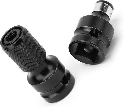 2Pcs 1/2 to 1/4 Hex Socket Adapter, Hex Drive Adapter, Bit Telescopic Ejector with Secure Clamping, Ideal for Electric Wrench in Kuwait