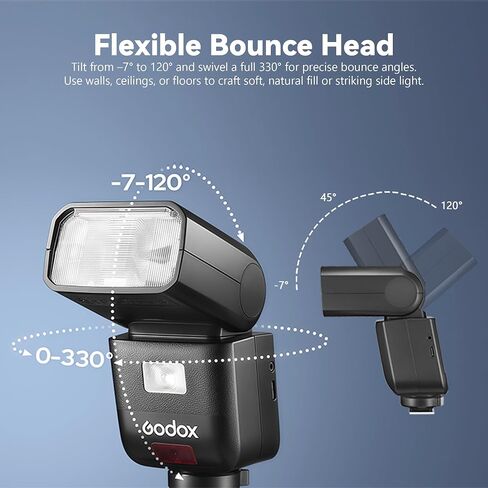 GODOX V480 F TTL Camera Flash for Fuji Cameras,GN50 1/8000 HSS,2.4GHz Wireless Speedlight,650 Full Power Flashes,1.7s Recycle Time,10 Levels LED Light with Rechargeable Battery in Kuwait