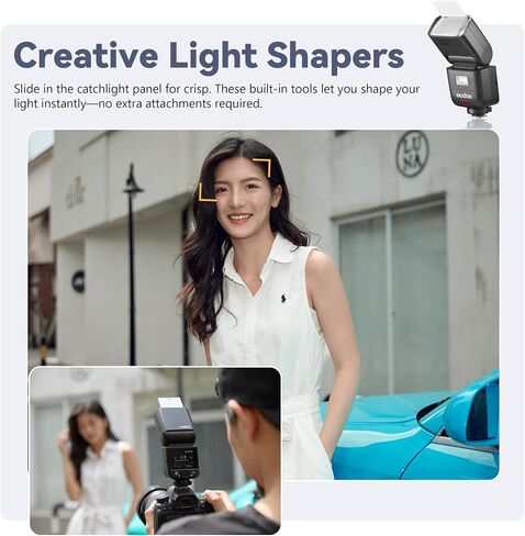 GODOX V480 F TTL Camera Flash for Fuji Cameras,GN50 1/8000 HSS,2.4GHz Wireless Speedlight,650 Full Power Flashes,1.7s Recycle Time,10 Levels LED Light with Rechargeable Battery in Kuwait