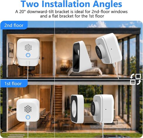 Hieasy 3K 5MP Window Camera with Adjustable Angle Mount, No Drill Magnetic Window Security Camera for Home Security, 5GHz&2.4GHz WiFi6, Color Night Vision, AI Human Vehicle Detection, 24/7 Recording in Kuwait