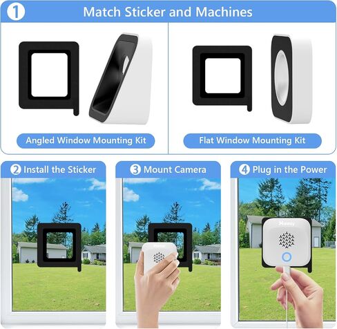 Hieasy 3K 5MP Window Camera with Adjustable Angle Mount, No Drill Magnetic Window Security Camera for Home Security, 5GHz&2.4GHz WiFi6, Color Night Vision, AI Human Vehicle Detection, 24/7 Recording in Kuwait