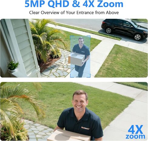 Hieasy 3K 5MP Window Camera with Adjustable Angle Mount, No Drill Magnetic Window Security Camera for Home Security, 5GHz&2.4GHz WiFi6, Color Night Vision, AI Human Vehicle Detection, 24/7 Recording in Kuwait