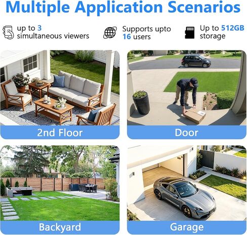 Hieasy 3K 5MP Window Camera with Adjustable Angle Mount, No Drill Magnetic Window Security Camera for Home Security, 5GHz&2.4GHz WiFi6, Color Night Vision, AI Human Vehicle Detection, 24/7 Recording in Kuwait