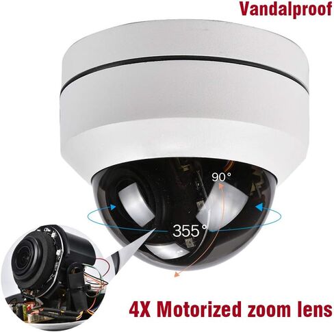EVERSECU Mini PTZ Camera RS485 HD Analog 1080P 4X Zoom(2.8-12mm) 65ft IR Distance Outdoor High Speed Dome Camera IP66 Weatherproof Full Metal Vandalproof PTZ Camera in Kuwait