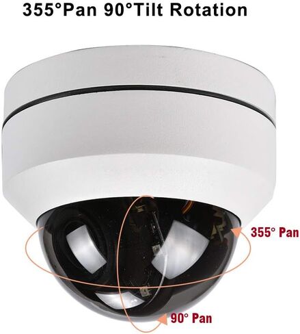 EVERSECU Mini PTZ Camera RS485 HD Analog 1080P 4X Zoom(2.8-12mm) 65ft IR Distance Outdoor High Speed Dome Camera IP66 Weatherproof Full Metal Vandalproof PTZ Camera in Kuwait