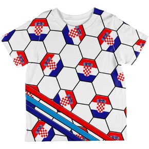 Croatia Soccer Ball All Over Toddler T Shirt Multi 4T in Saudi Arabia