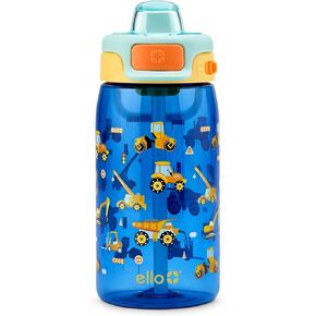 Ello Kids Pop & Fill 16oz Tritan Plastic Water Bottle with Quick Fill Technology, Leak Proof Locking Lid, Sip & Chug, BPA Free, Dishwasher Safe, For School, Lunchboxes, Rainbows | BPA-free plastic kids water bottle with Quick Fill™ lid, sip straw, chug op in Saudi Arabia