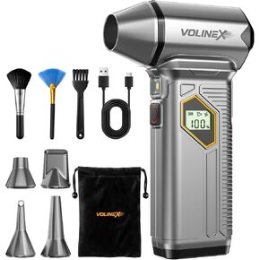 VX-101 Pro Max Compressed Air Duster for PC, Car Cleaning | 150000RPM Brushless Motor, Turbo, 8000mAh Rechargeable, 10-Speed Adjustable, Cordless, LED Light, LCD Screen, Mini Portable in Kuwait