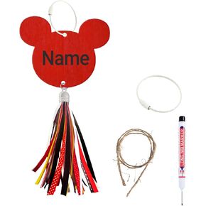 Stroller Identification Name Tag Pendant,Wood Hanger with Custom Name,Quickly Locate Your Stroller in Crowded Parks, Airports (Red-Colored Tassels) in Saudi Arabia