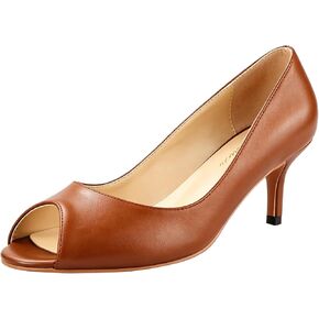 Lutalica W Women's Peep Toe Kitten Heel Sandals Classic Slip On Medium Heel Dress Pumps for Office Party Wedding in Kuwait