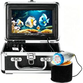 Underwater Fishing Camera, 7" HD LCD DVR Fish Finder 1200TVL Waterproof Fishing Camera IP68 with 36pcs Infrared White Dual Lights for Boat, Lake, Ice Fishing in Kuwait