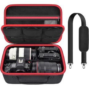 Camera Case for Canon/for Sony/for Nikon DSLR SLR Cameras, Large Capacity | EOS Rebel T7/R50/R6 Mark II/R100,Alpha 7 IV/ZV-E10/A6400/A6700/A6100,D7500,Lens/ Battery/Tripod Bag, Shoulder Strap, Box Only in Saudi Arabia