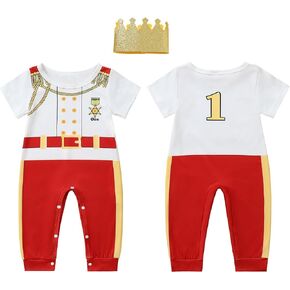 Baby Boy 1st Birthday Outfit Infant One Year Old Birthday Romper Set Boy Cute Prince Outfit in Saudi Arabia