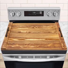 Noodle Board Stove Cover 30"x22" | Natural Bamboo Ranges Stovetop Cover for Extra Counter Space, Also Sink Cover & Serving Tray (Black) in Kuwait