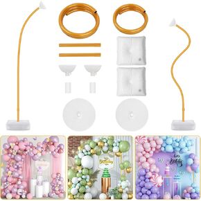 Chamvis Balloon Arch Stand, Ajustable Balloon Arch Kit Wedding Arch Frame Flower Arch Stand Half Curve Arch Backdrop Balloon Stand in Saudi Arabia