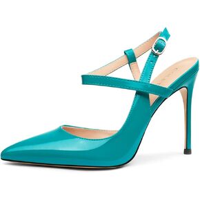 COLETER Women Ankle Strap Slingback Heels Pointed Toe Stiletto Party Pumps | 4 Inch Stiletto Heels, Adjustable Buckle Pumps, Cross Strap Design, Elegant Evening Party Dress Heels in Saudi Arabia