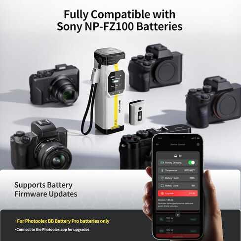 2-Pack 2600mAh NP-FZ100 Rechargeable Camera Battery USB-C Fast Charging | The LCD displays the battery level and the number of charge cycles,The battery can be charged directly via USB-C in Saudi Arabia