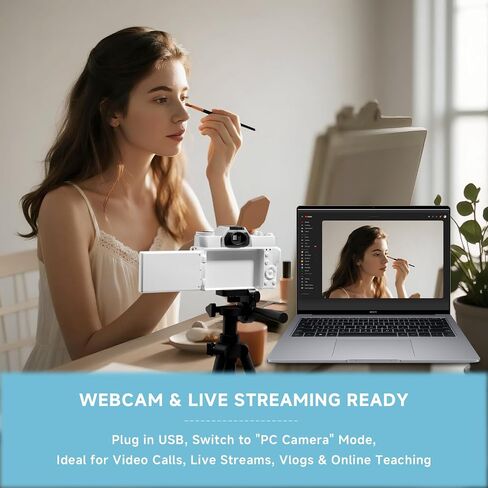 6K Digital Camera for Photography Autofocus, 2026 Upgraded WiFi Vlogging Camera for YouTube with 3" 180° Flip Screen 16X Zoom, 64GB SD Card & 2 Batteries Compact Travel Camera for Beginners Teens in Kuwait