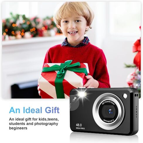 Digital Camera, FHD 1080P Point and Shoot Kids Camera, with 32GB Card,16X Zoom Anti Shake,48MP Compact Portable Small, for Starter Kid Children Teen Student Girl Boy in Kuwait