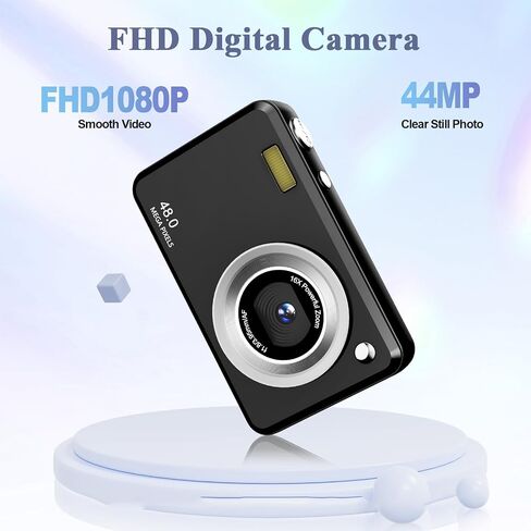 Digital Camera, FHD 1080P Point and Shoot Kids Camera, with 32GB Card,16X Zoom Anti Shake,48MP Compact Portable Small, for Starter Kid Children Teen Student Girl Boy in Kuwait