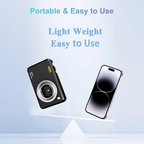 Digital Camera, FHD 1080P Point and Shoot Kids Camera, with 32GB Card,16X Zoom Anti Shake,48MP Compact Portable Small, for Starter Kid Children Teen Student Girl Boy in Kuwait