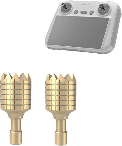2 Pairs Remote Replacement Joystick Sticks for DJI RC/RC2 Remote Controller, Aluminum Thumb Rocker for DJI Air 2S/Air 3S/Air 3/Mini 4 Pro/Mavic 3 Series Drone Accessories(Gold) in Kuwait