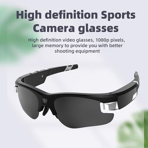 Camera Sunglasses, Waterproof Sports 1080P Full HD Video Sunglasses with Polarized UV400 Protection Safety Lenses for Driving, Riding, Fishing, and Other Outdoor Sports in Kuwait