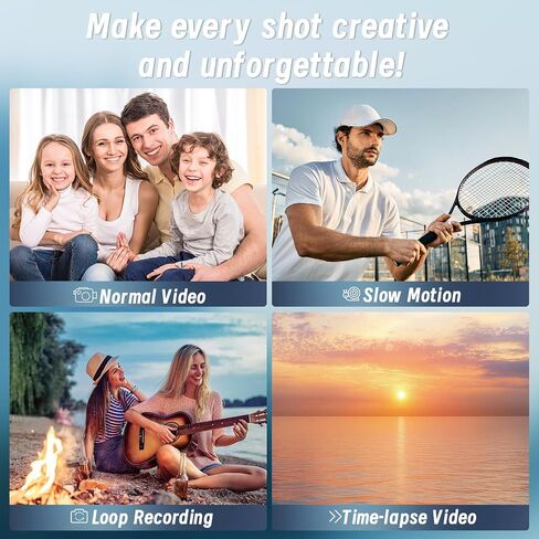 MURAUX Video Camera 8K Camcorder 48MP Vloging Camera for YouTube 18X Digital Zoom 3.0“ Touch Screen WiFi Camera with Microphone, Lens Hood, Handheld Stabilizer, 2 Batteries & 32G SD Card Black | WiFi,3" Touch Screen, 18X Digital Zoom, Fill Light, Micropho in Kuwait