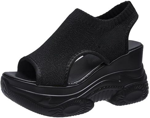 Women's Peep Toe Platform Sneakers Summer Athletic Sport Walking Sandals Arch Support Comfy Orthotic Sandal Slip Ons in Kuwait