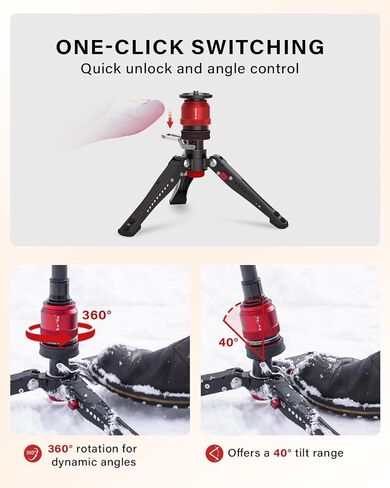 IFOOTAGE Cobra 3 Strike Monopod A150S Ⅲ&Komodo Head K5S,Portable Travel Kit | Pedal Design Base,One-Click to Extend Height 59"/150cm,Payload 11lbs/5KG in Kuwait