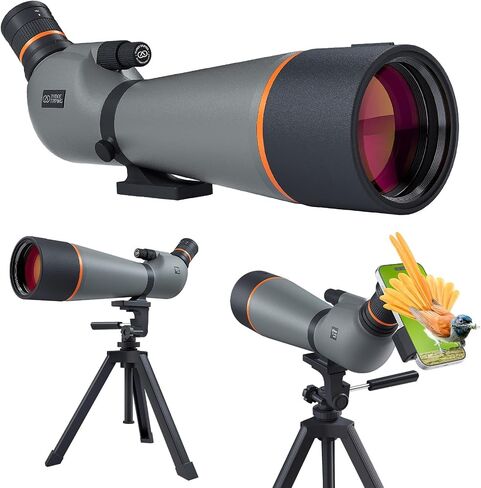 Spotting Scope Premium Optics 25-75x85 with Tripod | Dual Focusing Spotter Scope with Phone Adapter, High-Powered Angled Scope for Bird Watching, Wildlife Viewing in Kuwait
