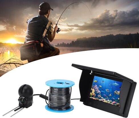 4.3in Underwater Fishing Camera for Ice Fishing Anglers,1080p 5mp Sensor Delivers Clear Underwater Images,195 Ultra Wide Angle Lens,30M Cable 5000MAH Battery 8-10h Working in Kuwait