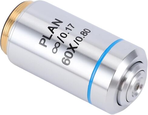 Fabater 60X Plan Achromatic Objective Lens for Biological Microscopes, Advanced Optical System, 20.2mm RMS, Suitable for EducationalProfessional Use in Kuwait