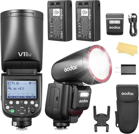 Godox V1 Pro S godox V1Pro-S V1Pro S Flash V1 Pro for Sony Camera TTL Round Head Flash 2980mAh 76W 500 Full Power Flashes TTL 1/8000s HSS 1.3s Recycle Time 2.4G Wireless in Kuwait