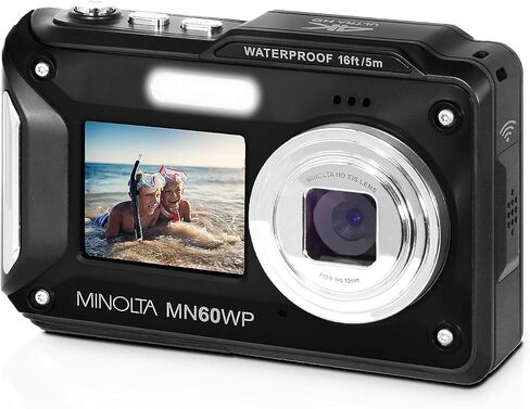 Minolta MN60WP 48MP 4K Waterproof Dual Screen WiFi Digital Camera (Magenta) | G-sensor protects important footage while loop recording keeps you ready for every drive. in Kuwait