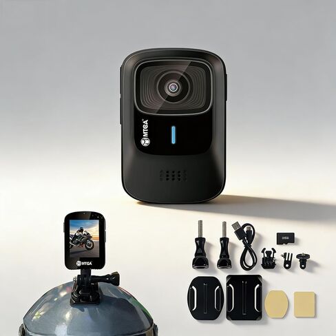 4K Action Camera – Waterproof Sports Cam with Helmet Mount, 6-Axis Gyro Stabilization, 145° Wide Angle, Time Lapse for Motorcycle, Diving, Surfing, Skiing, Biking, Fishing in Kuwait