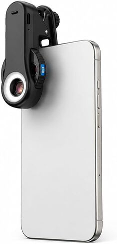 Yoidesu 120X Phone Microscope Lens 40X 80X Magnification CRI 92+ Clip Lens | 4 level magnification, 24 LED lights, CRI 92+ illumination, universal phone clip, Type C charging, portable inspection tool in Kuwait