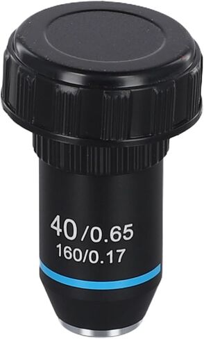 Achromatic Microscope Objective Lens for 160mm Tube Length DIN 45mm Black Copper Core Spring Loaded High NA Optical Parts(4X) in Kuwait