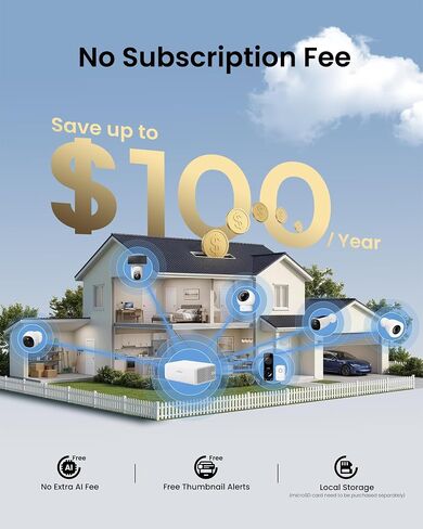 youkey 2-Cam Kit Solar Security Cameras Wireless Outdoor, 24/7 AOV Continuous Recoding, 2.5K Home Security System with Solar Panel, Free Face Recognition AI, Expandable Local Storage, No Monthly Fee in Kuwait