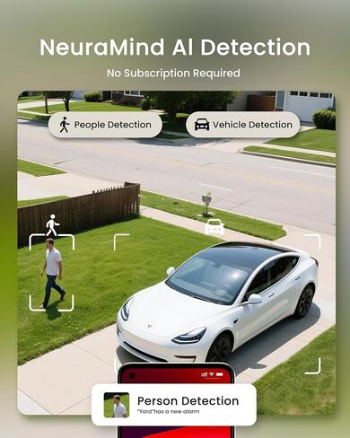 youkey 2-Cam Kit Solar Security Cameras Wireless Outdoor, 24/7 AOV Continuous Recoding, 2.5K Home Security System with Solar Panel, Free Face Recognition AI, Expandable Local Storage, No Monthly Fee in Kuwait