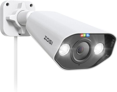 ZOSI 5MP PoE Add-on Camera, Face Person Vehicle Detection, 2 Way Audio, Starlight Night Vision, Sound&Light Siren, 3K Weatherproof Outdoor Indoor Home Bullet IP Cam, Only Compatible with ZOSI POE NVR in Kuwait