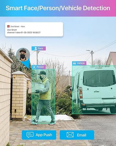 ZOSI 5MP PoE Add-on Camera, Face Person Vehicle Detection, 2 Way Audio, Starlight Night Vision, Sound&Light Siren, 3K Weatherproof Outdoor Indoor Home Bullet IP Cam, Only Compatible with ZOSI POE NVR in Kuwait