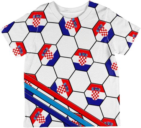 Croatia Soccer Ball All Over Toddler T Shirt Multi 4T in Kuwait