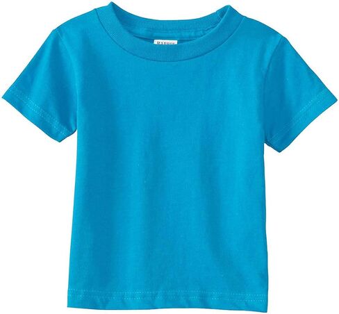 RABBIT SKINS Infant Comfort Ribbed Crewneck Jersey T-Shirt, Turquoise, 18 Months in Kuwait