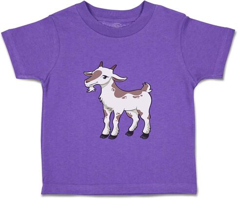 Toddler T-Shirt Farm Goat Female Farm Cotton Cartooned Boy & Girl Clothes Goat Baby Funny Tee Purple Design Only 2T in Kuwait