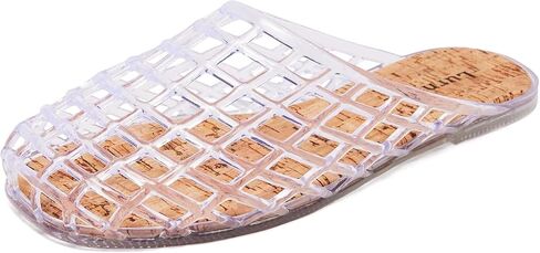 Clear Jelly Mesh Slide Sandals for Women Slip on Closed Toe Flats Sandals Summer Beach Jelly Shoes in Saudi Arabia