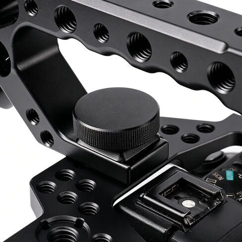 Lightweight Top Handle 3/8"-16 Mount with Arri Locating Pins,Built-in 3/8“-16 and 1/4"-20 Threaded Holes and Cold Shoe for Accessory Expansion in Kuwait