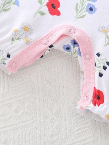Newborn Baby Girls Clothes Infant Girl Romper Outfit 6-9 Month | Short Sleeve Baby Girl Summer Clothes Set,Newborn Girl Outfit,Soft,Breathable,Snap,Summer,Easter,Toddler Rompers,3 Pack in Kuwait