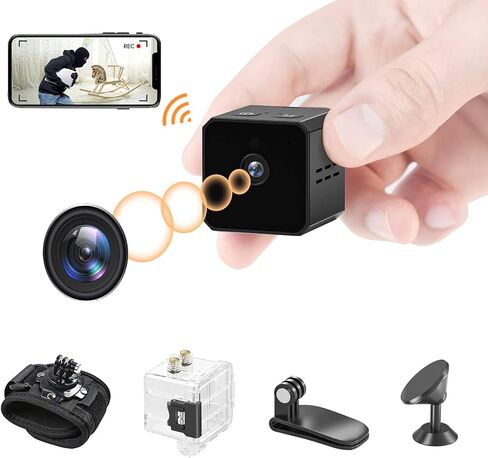 Spy Camera Hidden Camera, Smallest Wireless WiFi Home Security Camera, Mini HD Surveillance Camera, Wireless Sports Action Camera,Video Recorder with Night Vision and Video Motion Detection in Kuwait