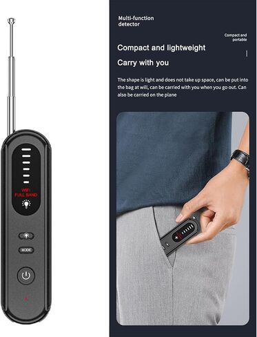 T01 Intelligent Portable Camera Detector Hotel Privacy Detection Tool Anti-Peeping Detector 6-Level Sensitivity Adjust Privacy Detection Tool in Kuwait